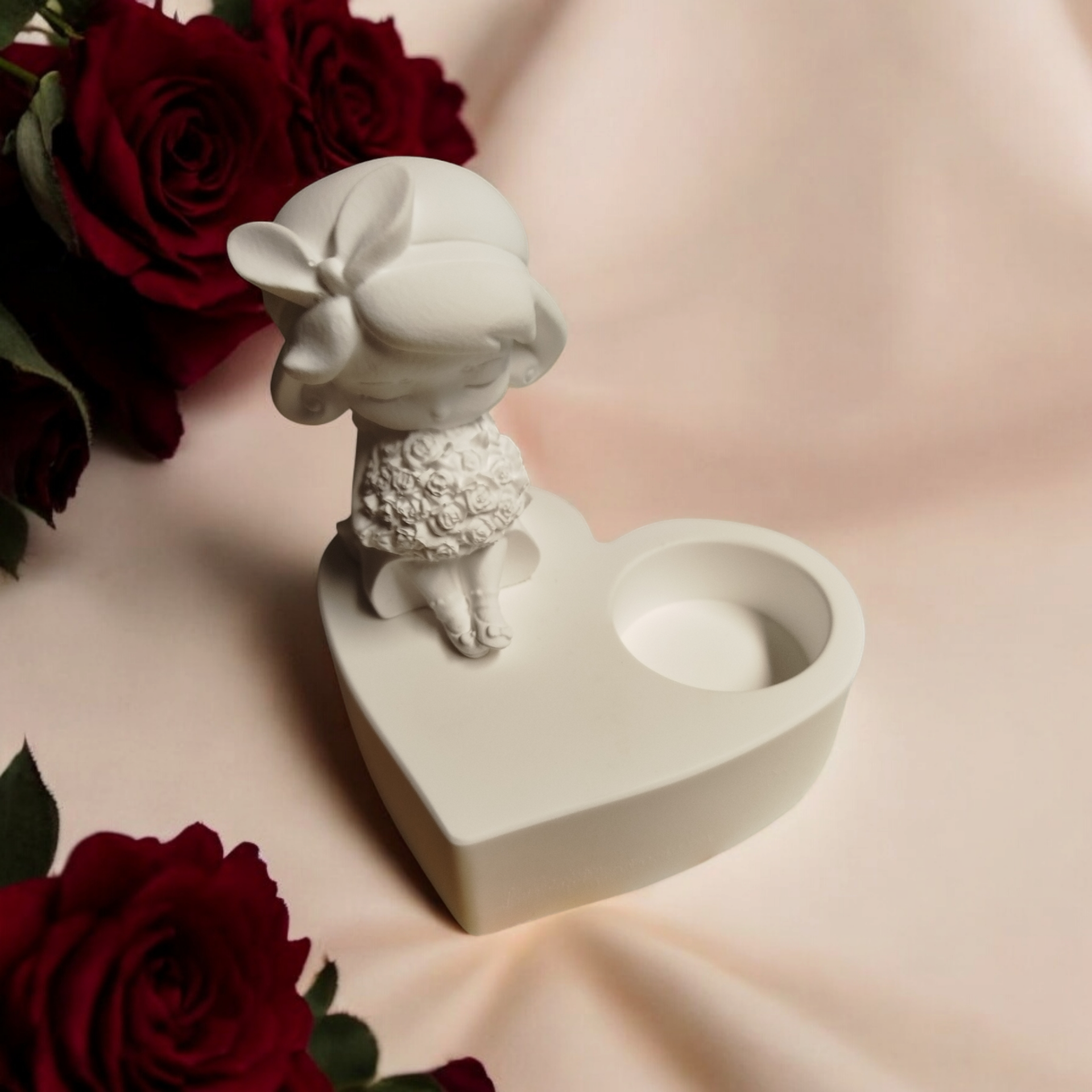 Herz mit Blumenmädchen aus Keraflott